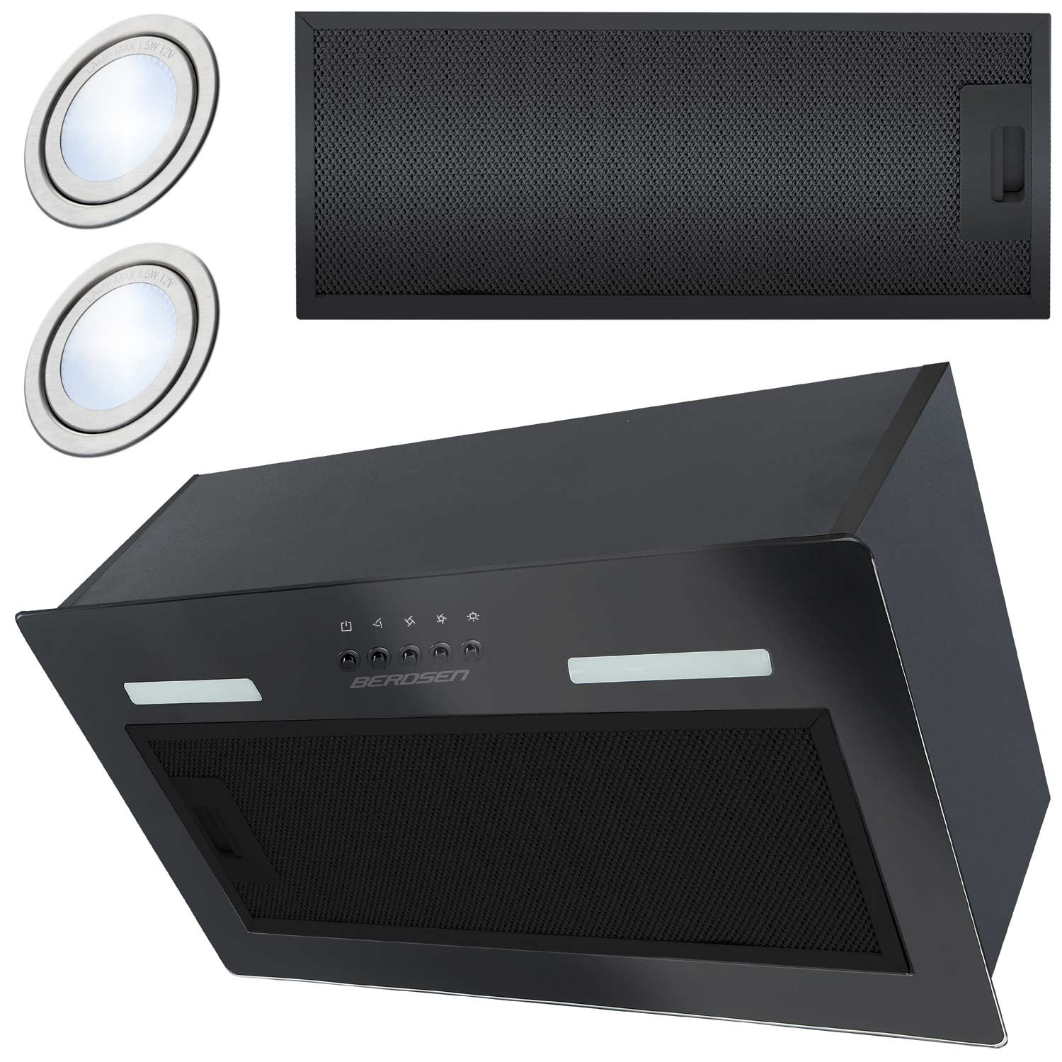 Kappide alla paigaldatav õhupuhastaja 52 cm must BT-236