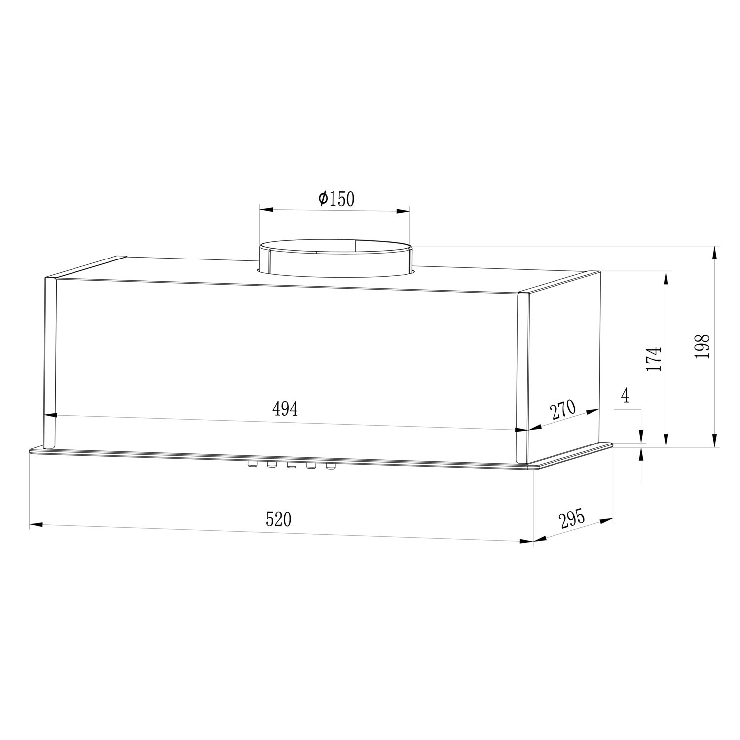 Kappide alla paigaldatav õhupuhastaja 52 cm must BT-236 - Image 6