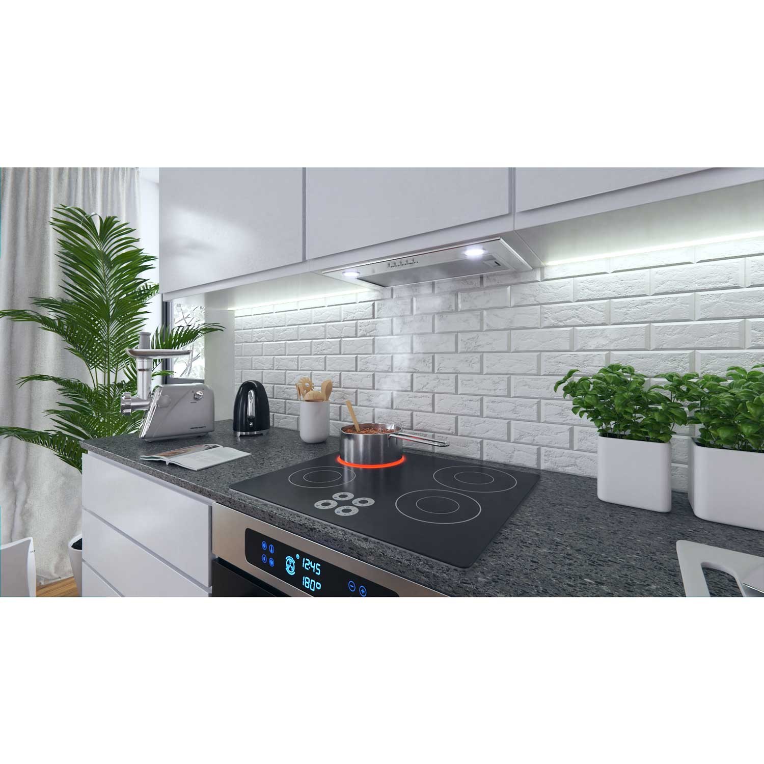 Köögikapi alla paigaldatav õhupuhasti 60 cm roostevaba teras BE-50 - Image 5