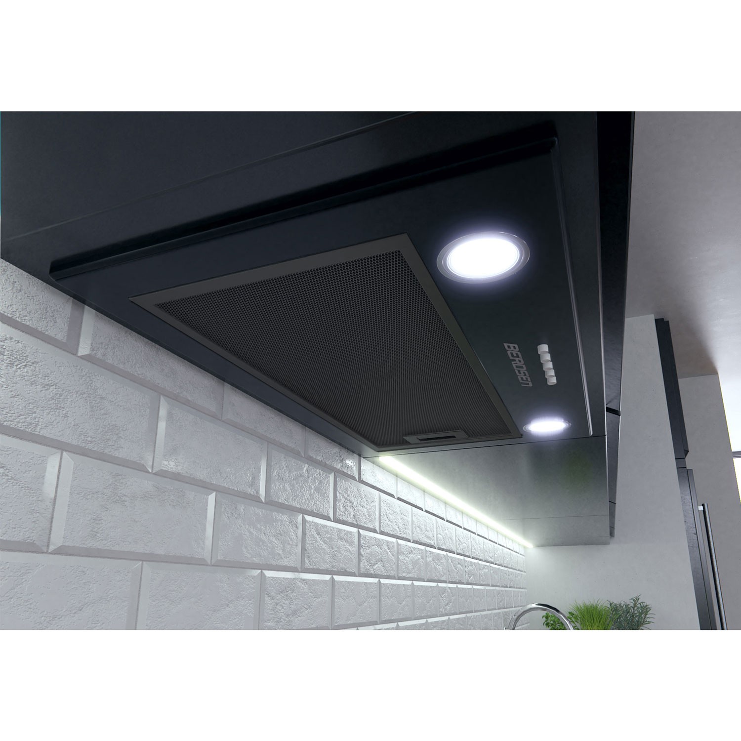 Köögikapi alla paigaldatav õhupuhasti 60 cm must BE-50 - Image 5