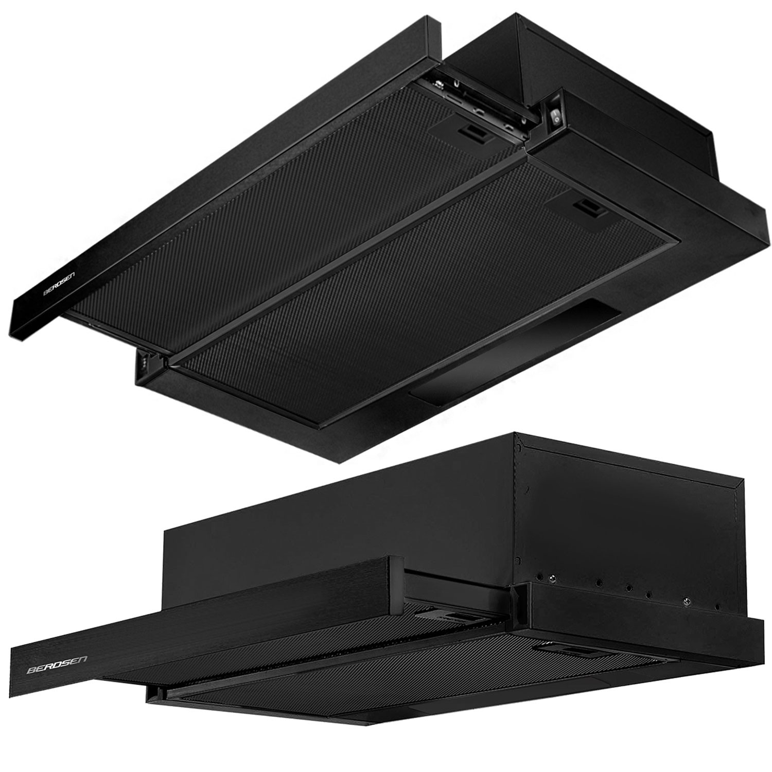 Köögikapi alla paigaldatav õhupuhasti - 60 cm Berdsen BE-60-LW must - Image 11