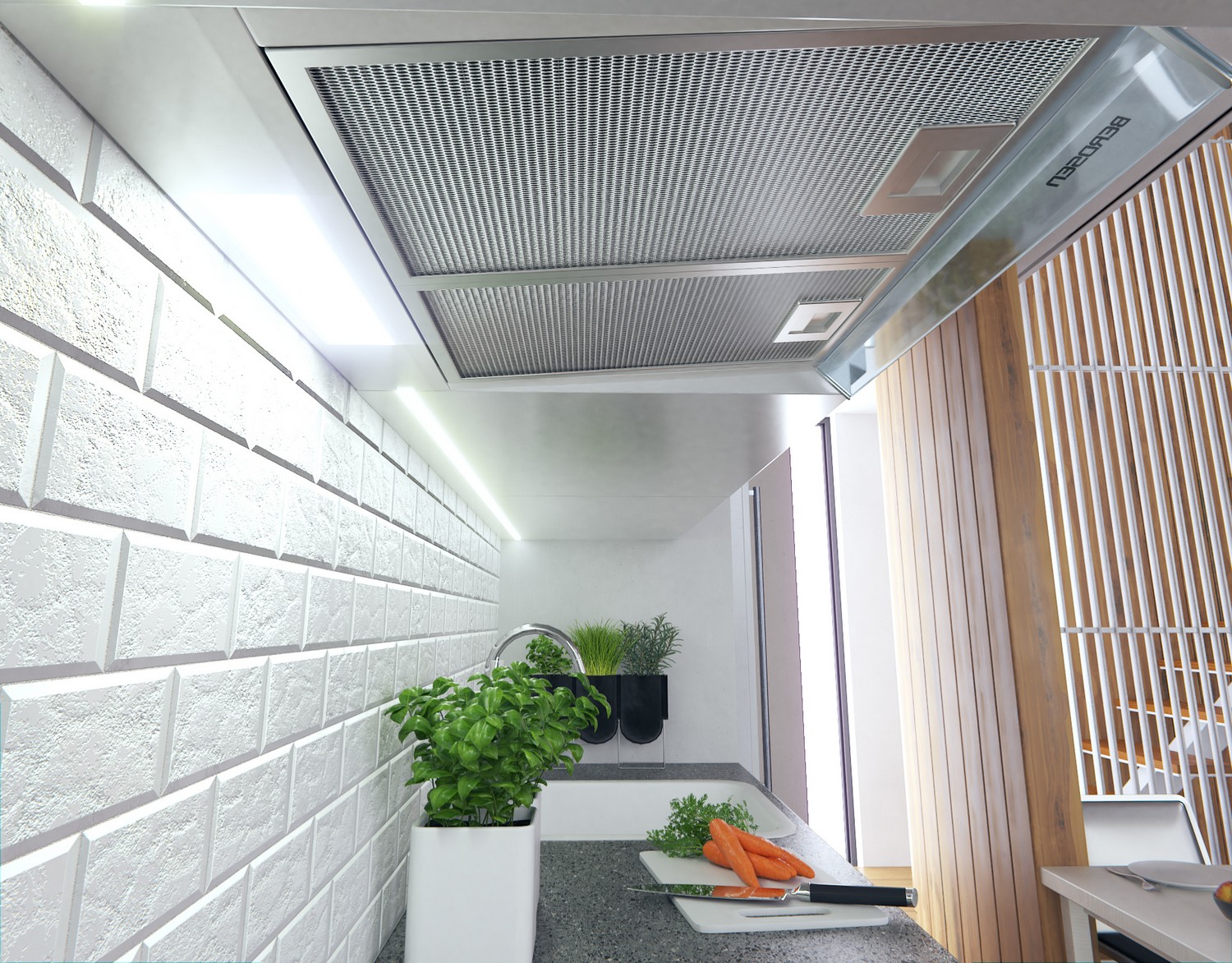 Köögikapi alla paigaldatav õhupuhasti - 60 cm neelava Berdsen BE-10-A valge - Image 6