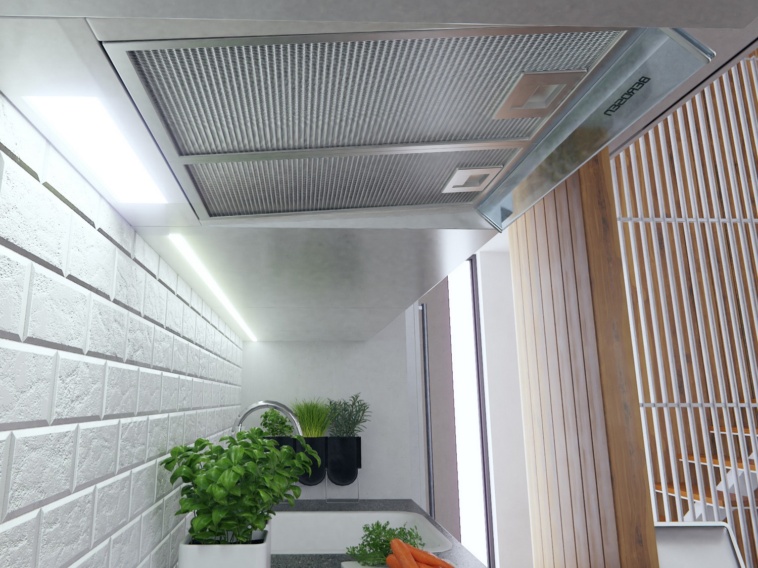 Köögikapi alla paigaldatav õhupuhasti - 50 cm neelava õhuga Berdsen BE-10-A valge - Image 4