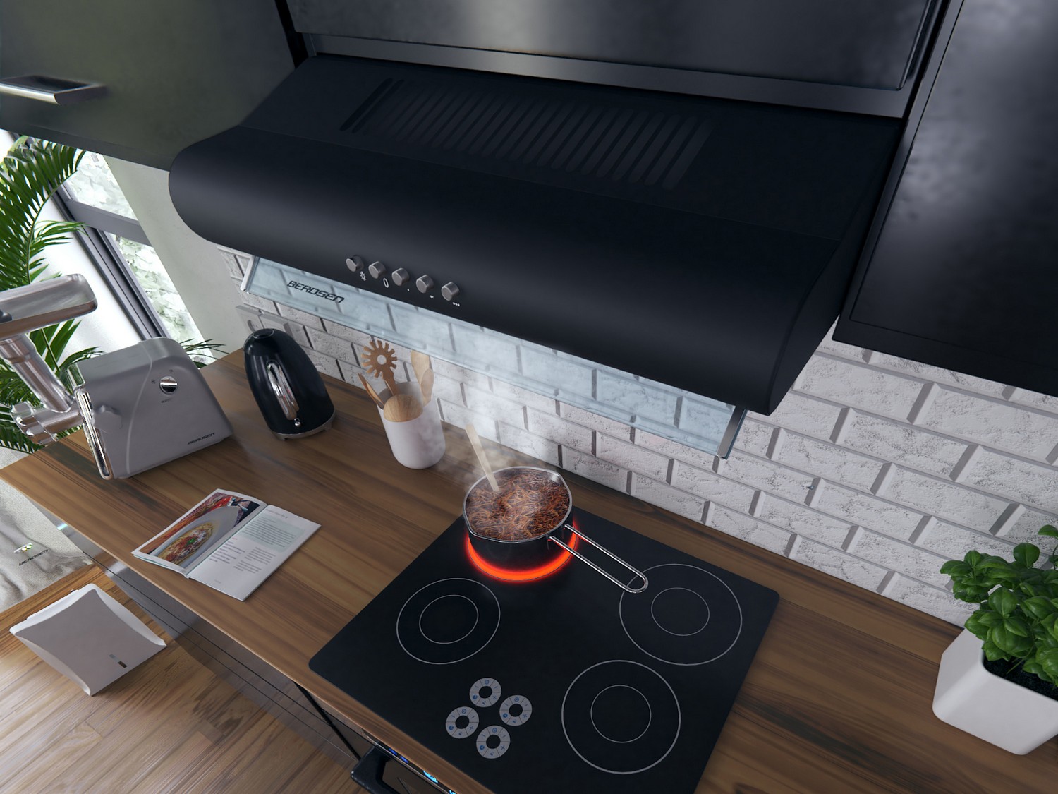 Köögikapi alla paigaldatav õhupuhasti - 50 cm õhupuhasti Berdsen BE-10-A must - Image 3