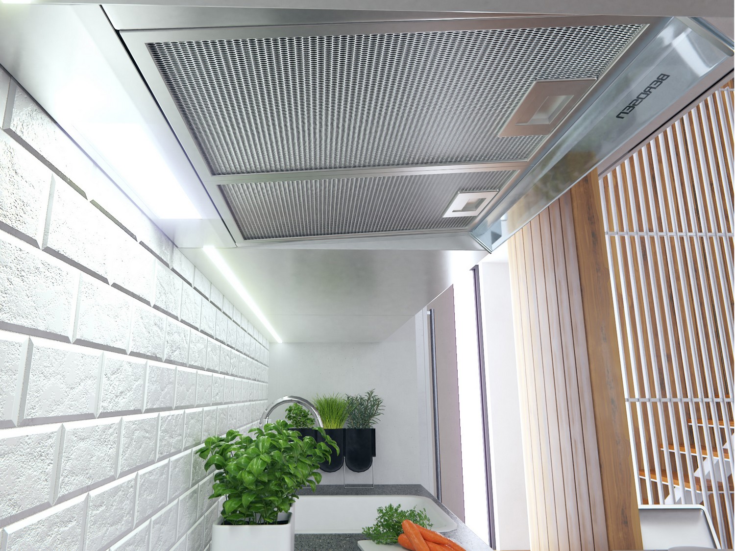 Köögikapi alla paigaldatav õhupuhasti - 60 cm neelur Berdsen BE-10-A INOX - Image 3