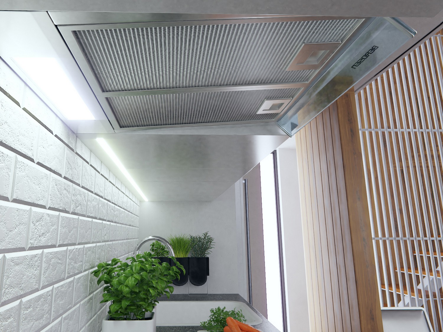 Köögikapi alla paigaldatav õhupuhasti - 50 cm neelava õhuga Berdsen BE-10-A INOX - Image 3