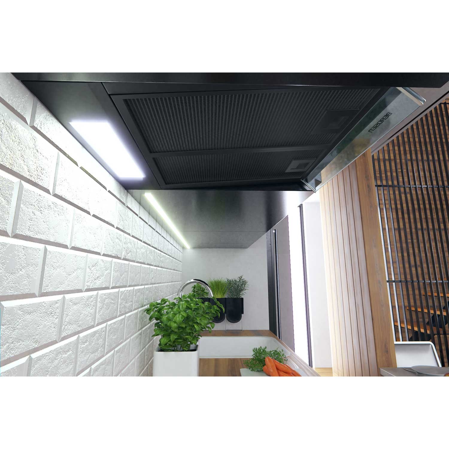 Köögikapi alla paigaldatav õhupuhasti - 50 cm õhupuhasti Berdsen BE-10-A must - Image 5