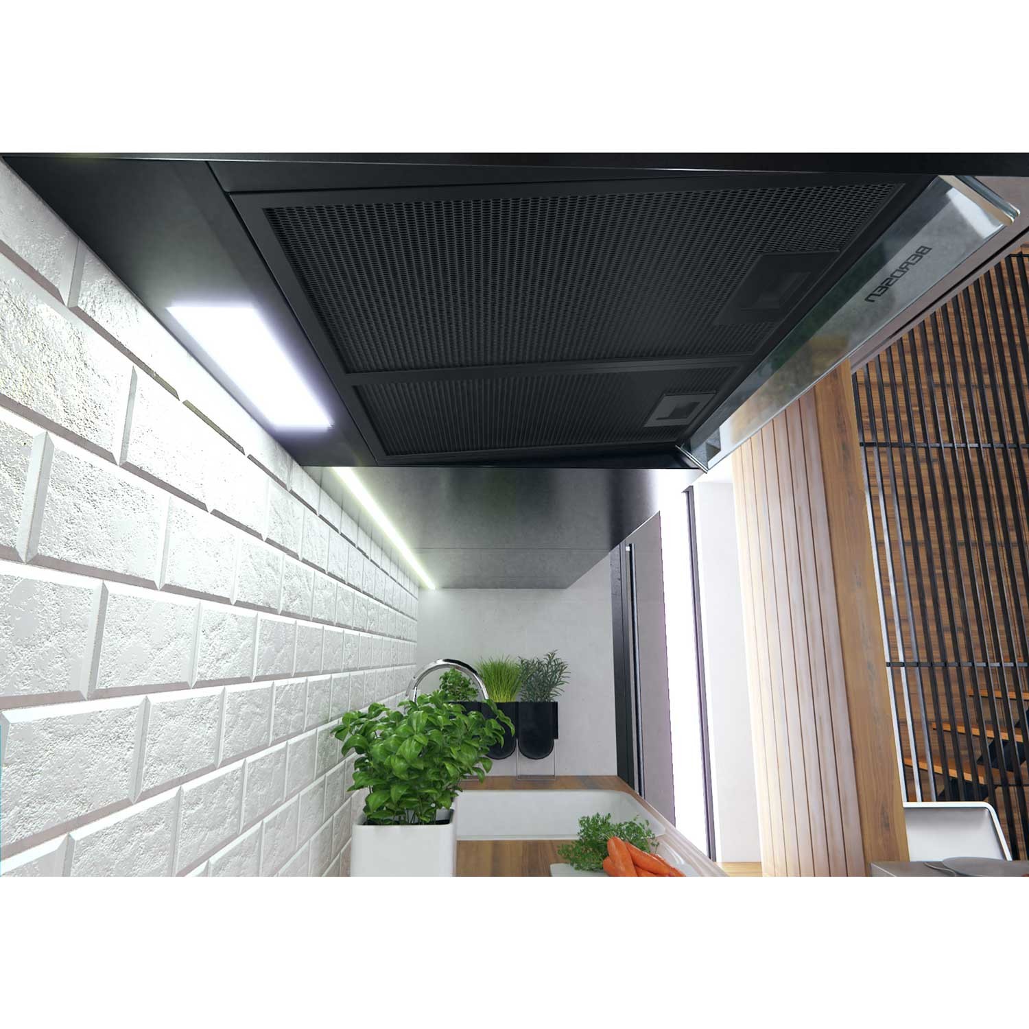 Köögikapi alla paigaldatav õhupuhasti - 60 cm neelava õhuga Berdsen BE-10-A must - Image 5