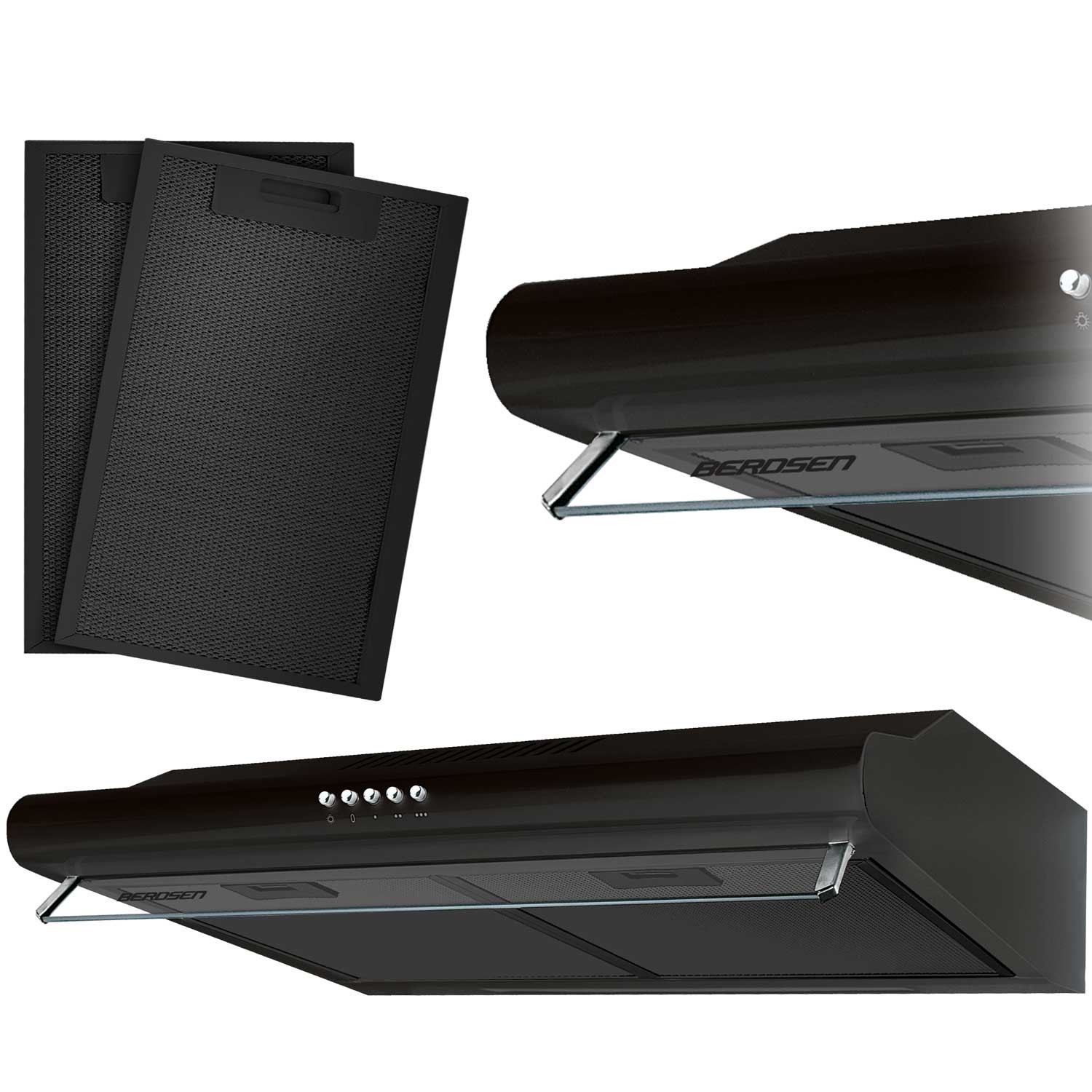 Köögikapi alla paigaldatav õhupuhasti - 50 cm õhupuhasti Berdsen BE-10-A must