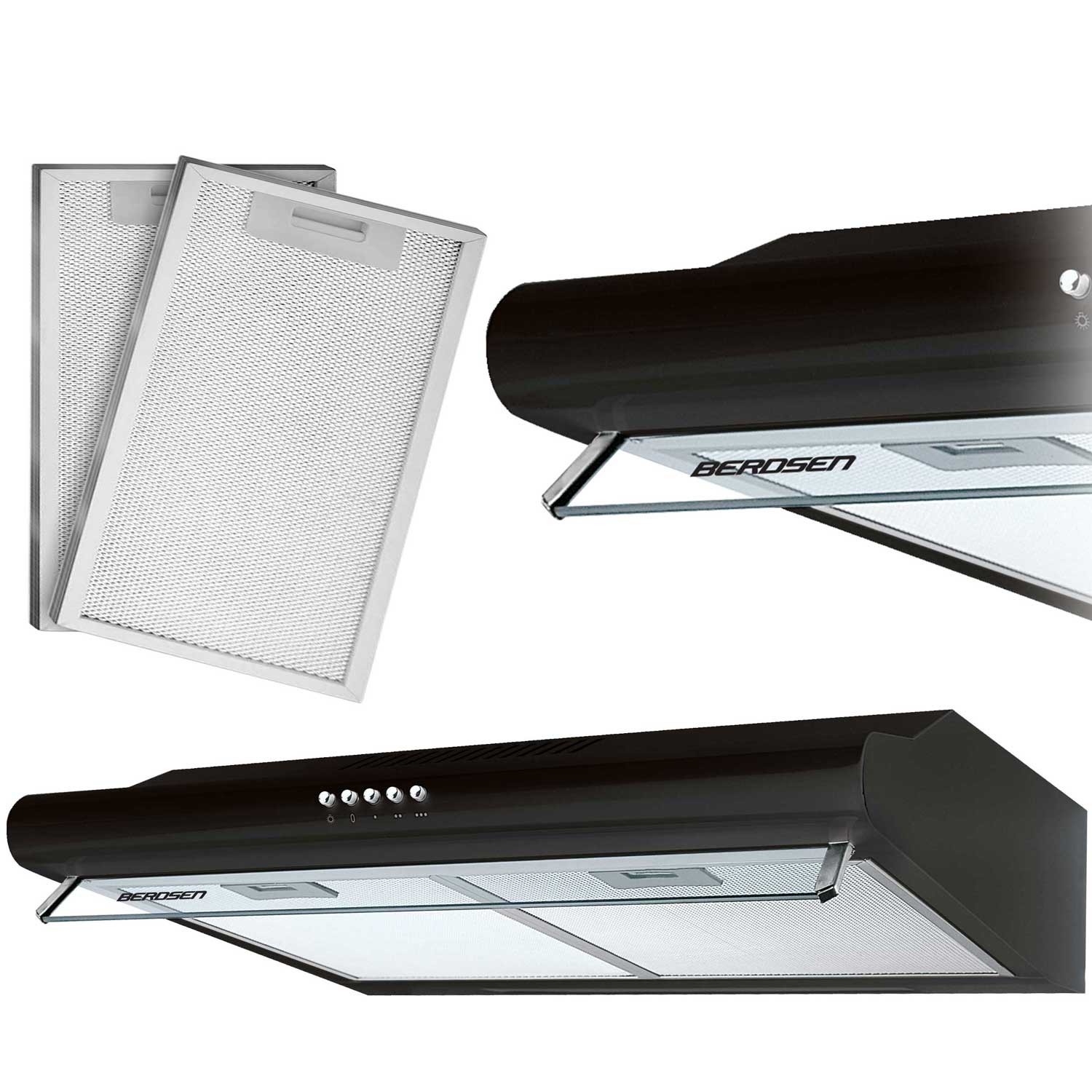 Köögikapi alla paigaldatav õhupuhasti - 50 cm õhupuhasti Berdsen BE-10-A must