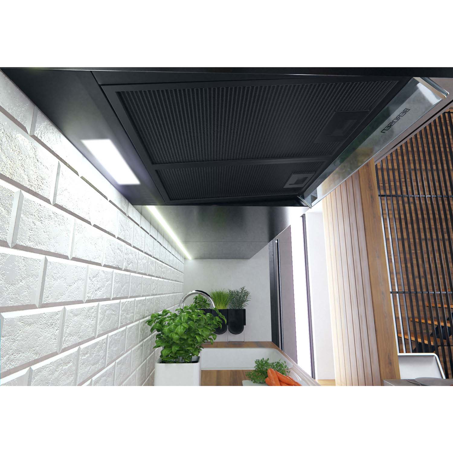 Köögikapi alla paigaldatav õhupuhasti - 60 cm neelava õhuga Berdsen BE-10-A must - Image 5