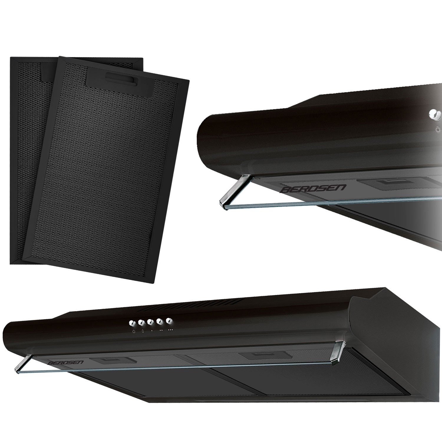 Köögikapi alla paigaldatav õhupuhasti - 50 cm õhupuhasti Berdsen BE-10-A must