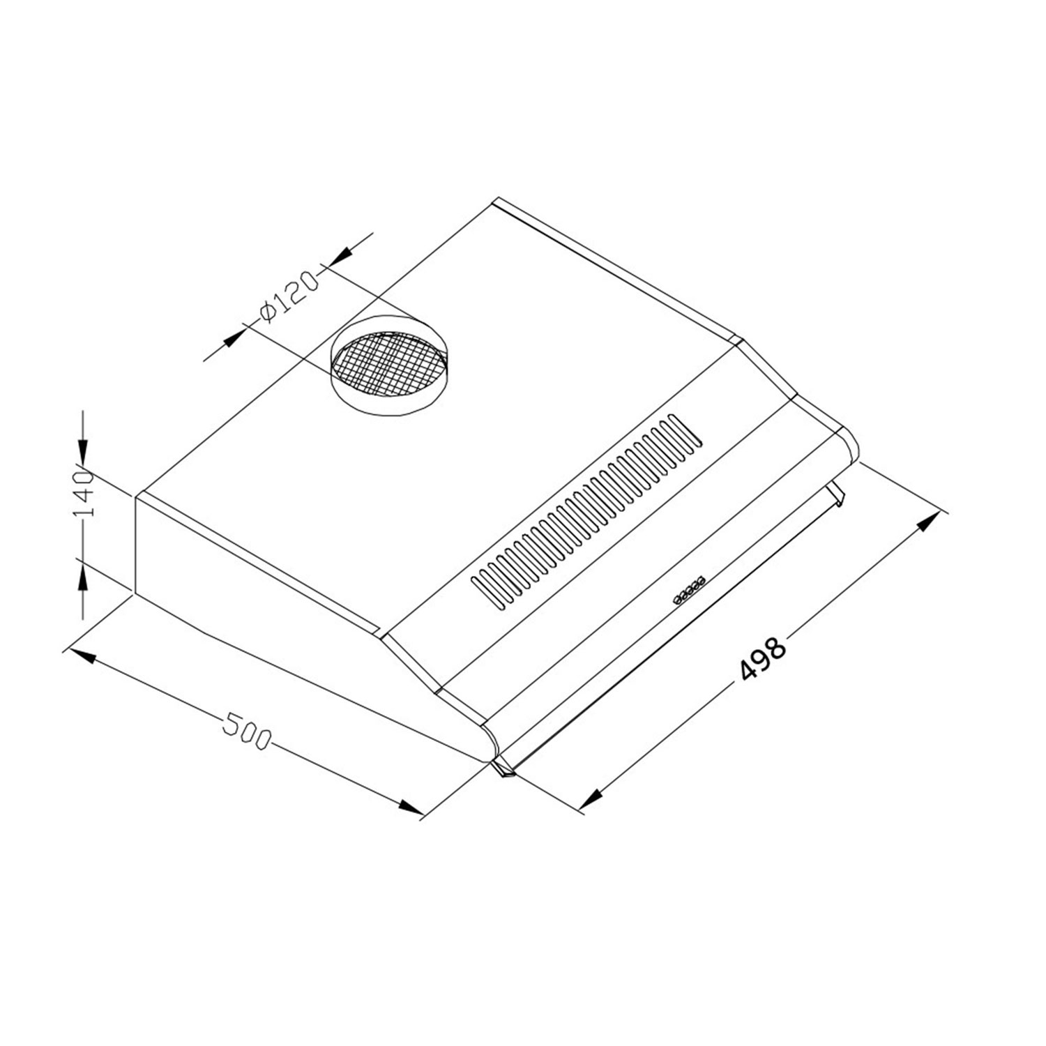 Köögikapi alla paigaldatav õhupuhasti - 50 cm õhupuhasti Berdsen BE-10-A must - Image 8