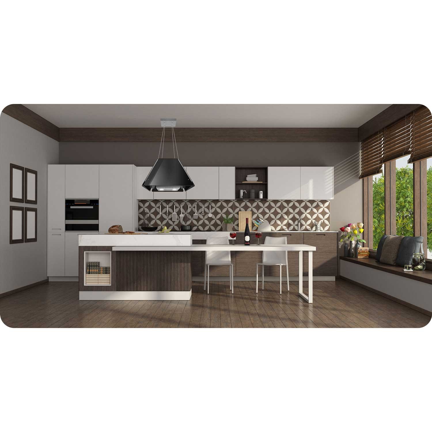 Klaasist köögikubu rippuv 60cm must BT-222 - Image 4