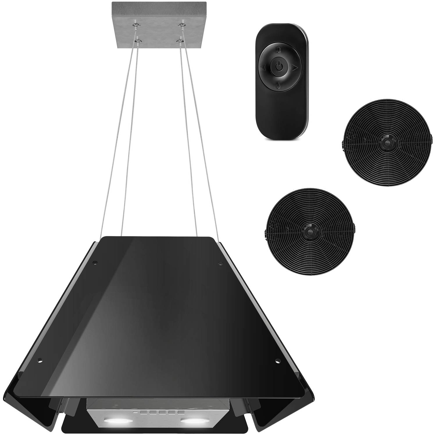 Klaasist köögikubu rippuv 60cm must BT-222 - Image 2