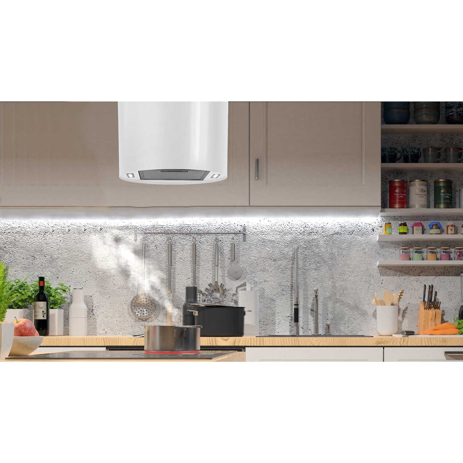 Seinale riputatav köögikubu 35cm valge BT-228 - Image 6