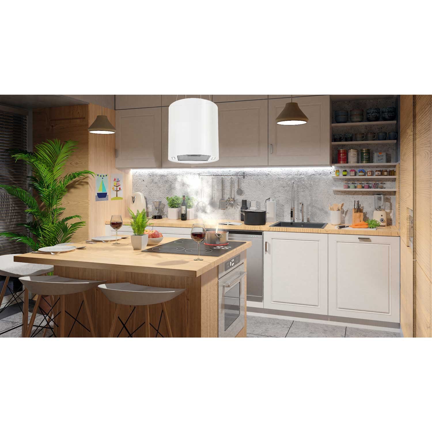 Seinale riputatav köögikubu 35cm valge BT-228 - Image 8