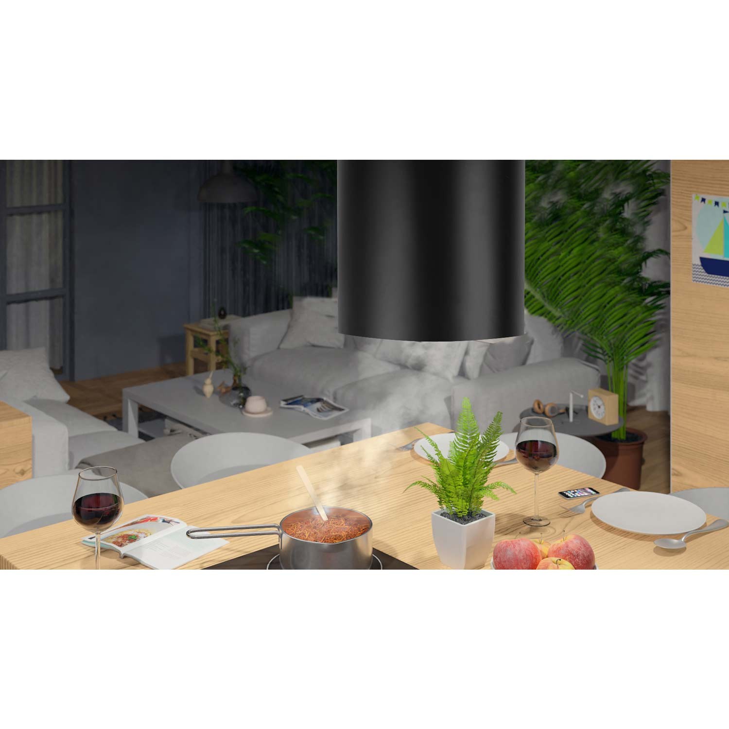 Seinale riputatav köögikubu 35cm must BT-227 - Image 6