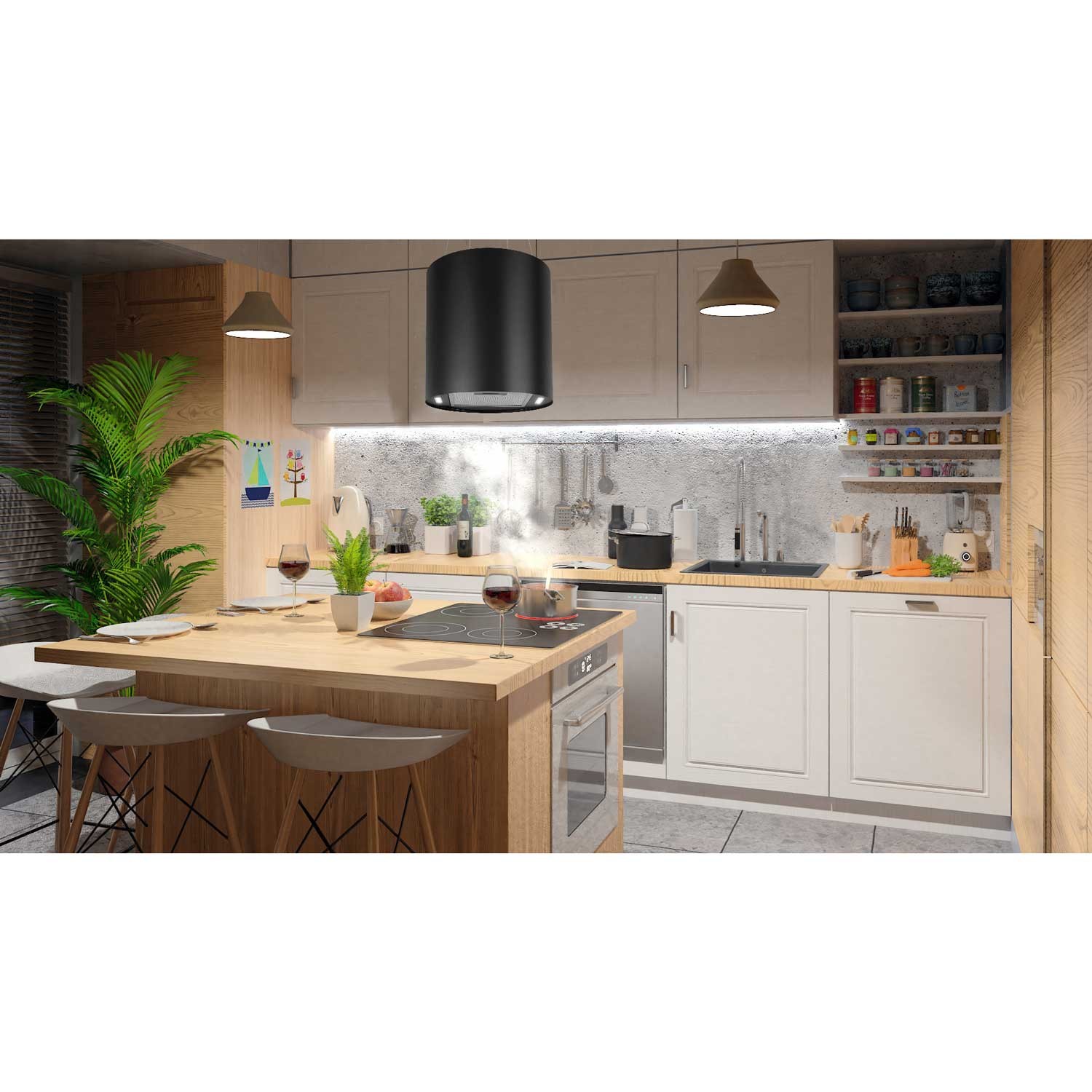 Seinale riputatav köögikubu 35cm must BT-227 - Image 7