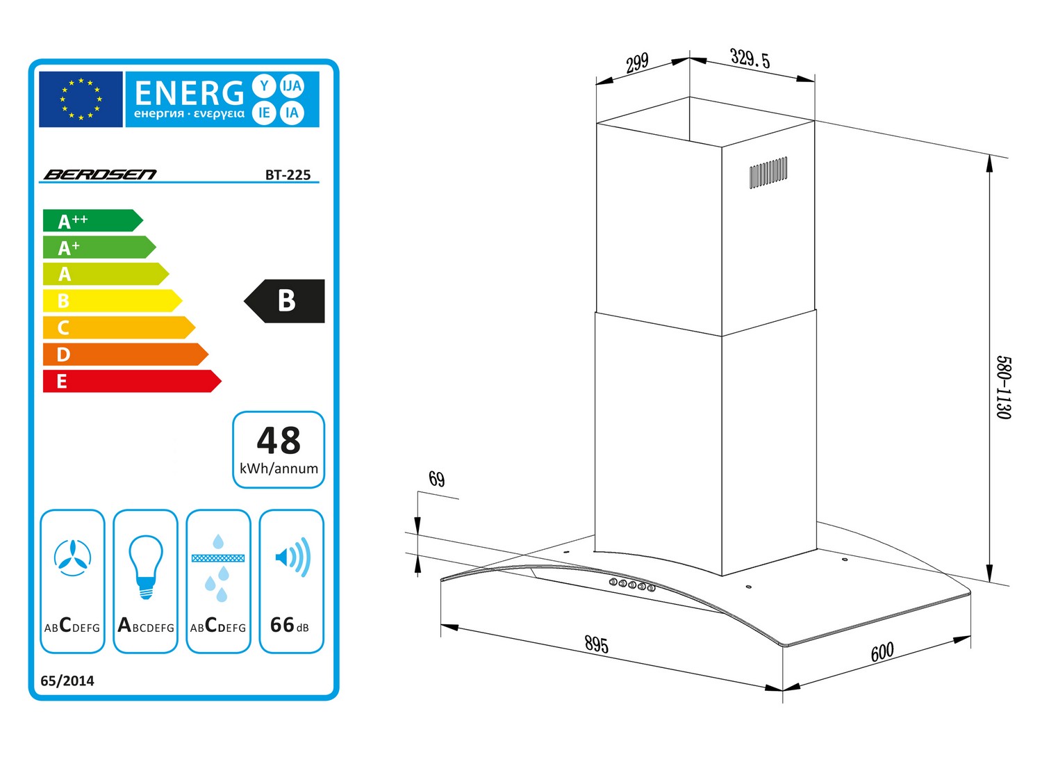 Berdsen BT-225 90 cm saare köögikubu - Image 8