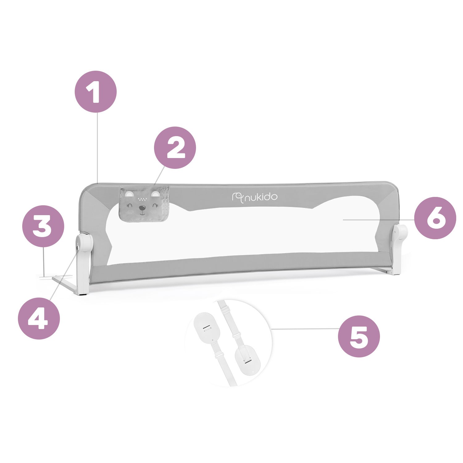 Voodipiire 150 x 42 x 35 cm Nukido hall - Image 7