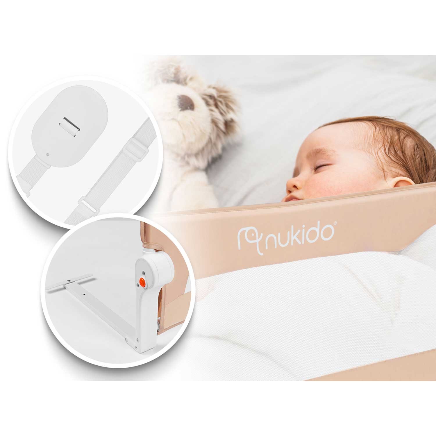 Voodipiire 150 x 42 x 35 cm Nukido beež - Image 9