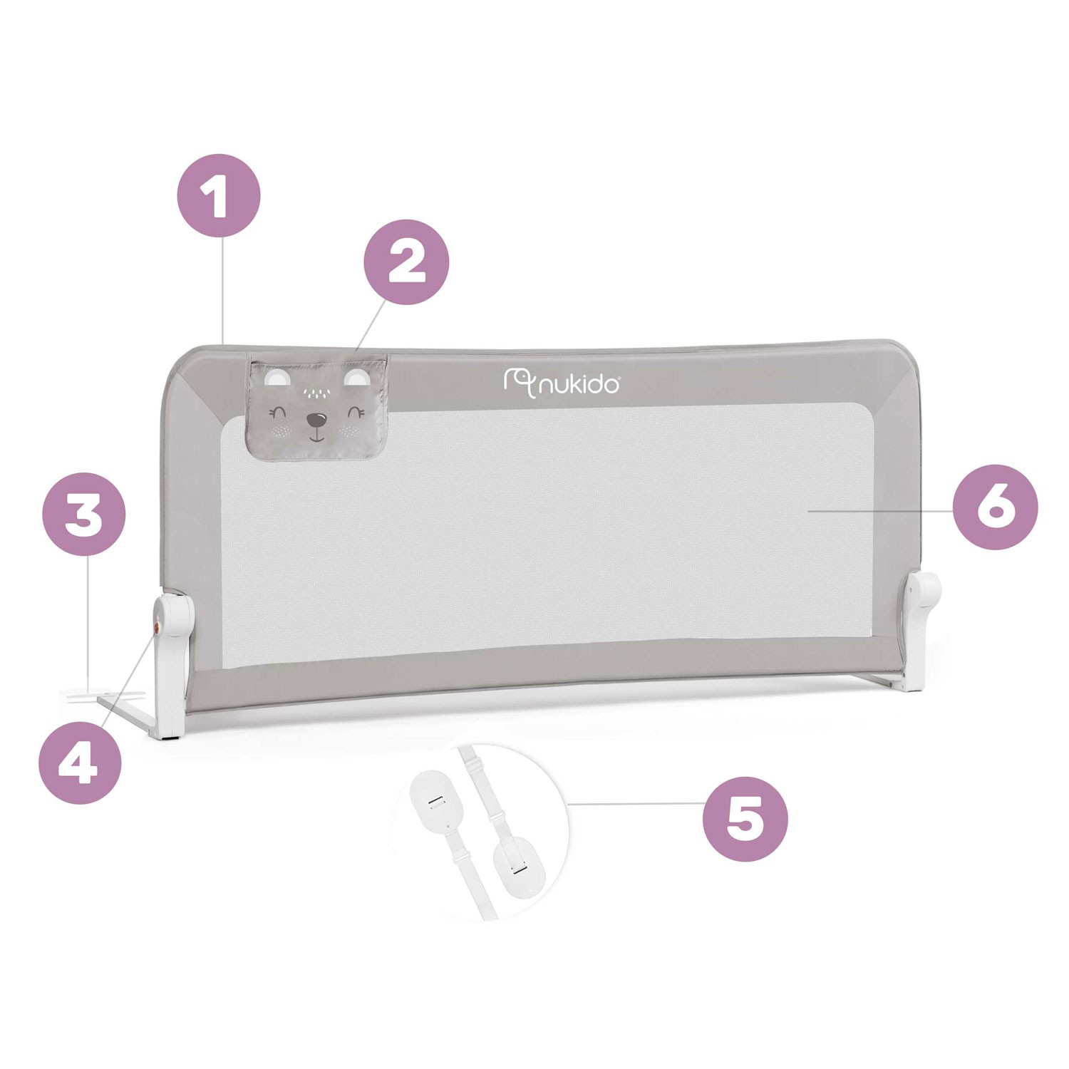 Voodipiire 150 x 66 x 35 cm Nukido hall - Image 7