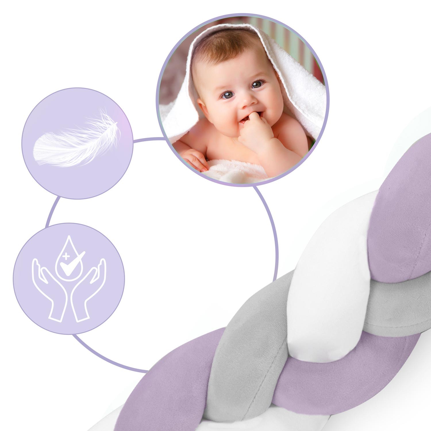 Ricokidsi 3m võrevoodikate - lilla-hall - Image 4