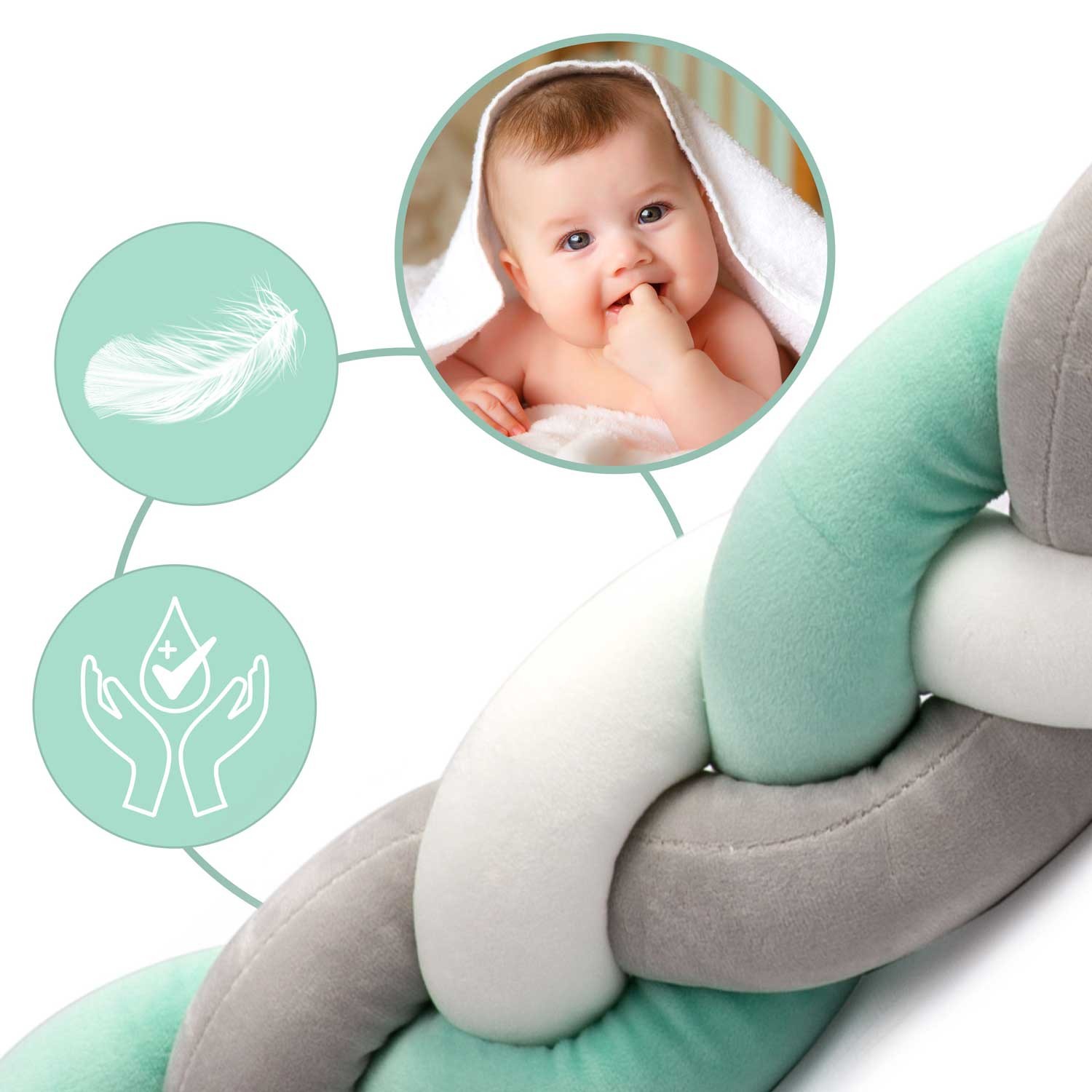 Ricokidsi 2m võrevoodikate - mündihall - Image 3