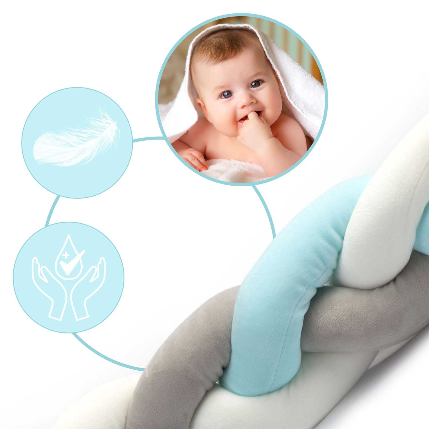 Ricokidsi 2m võrevoodikate - sinakashall - Image 3