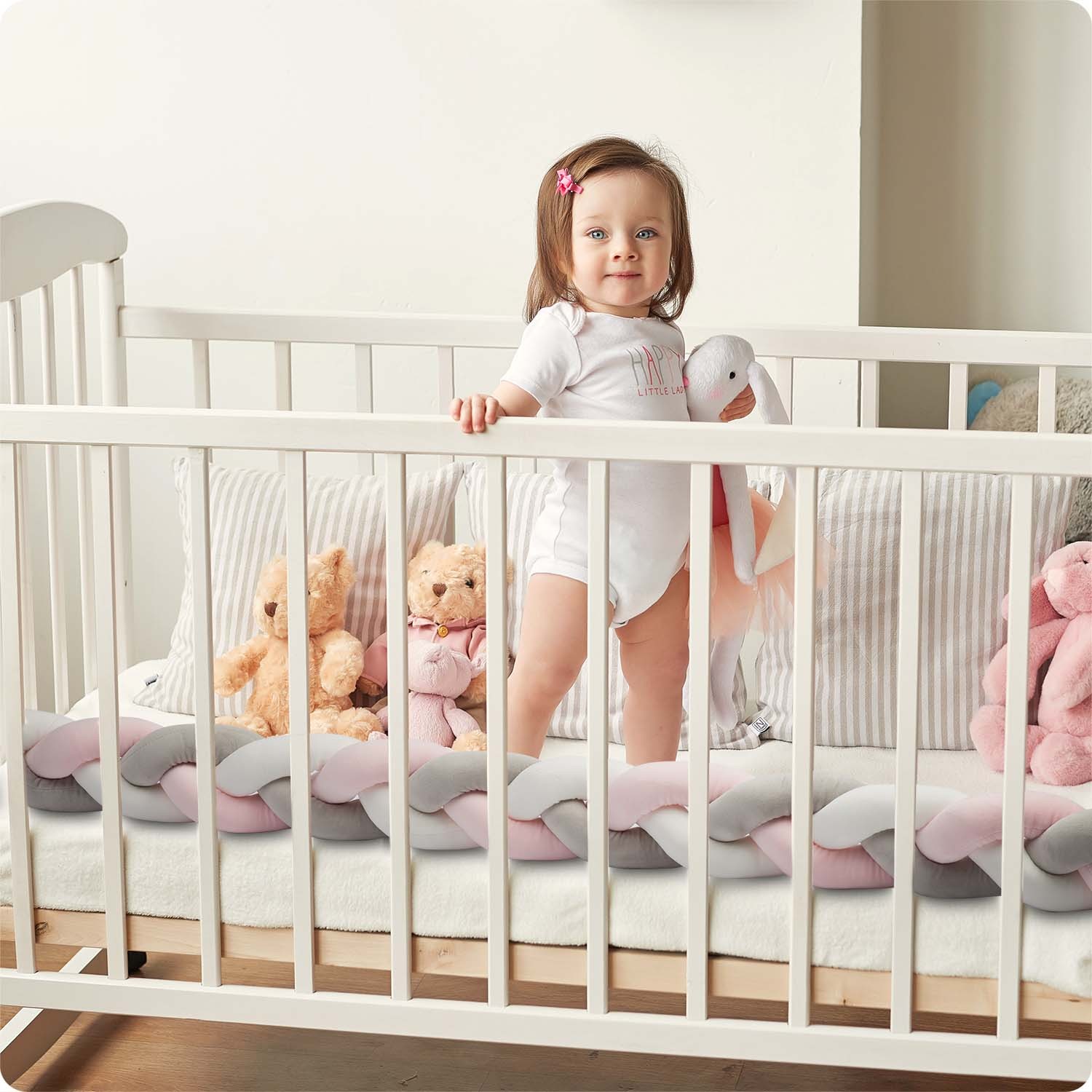 Ricokidsi 2m võrevoodikate - roosa ja hall - Image 4