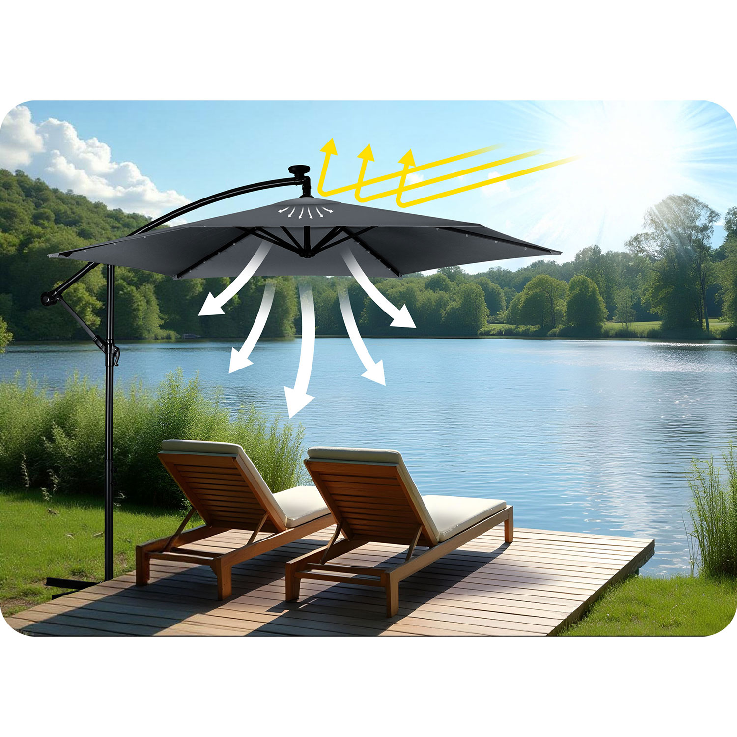 Kokkupandav aiavari, 6 osa, 350 cm, katte ja tuledega, Plonos PL-882 - Image 10