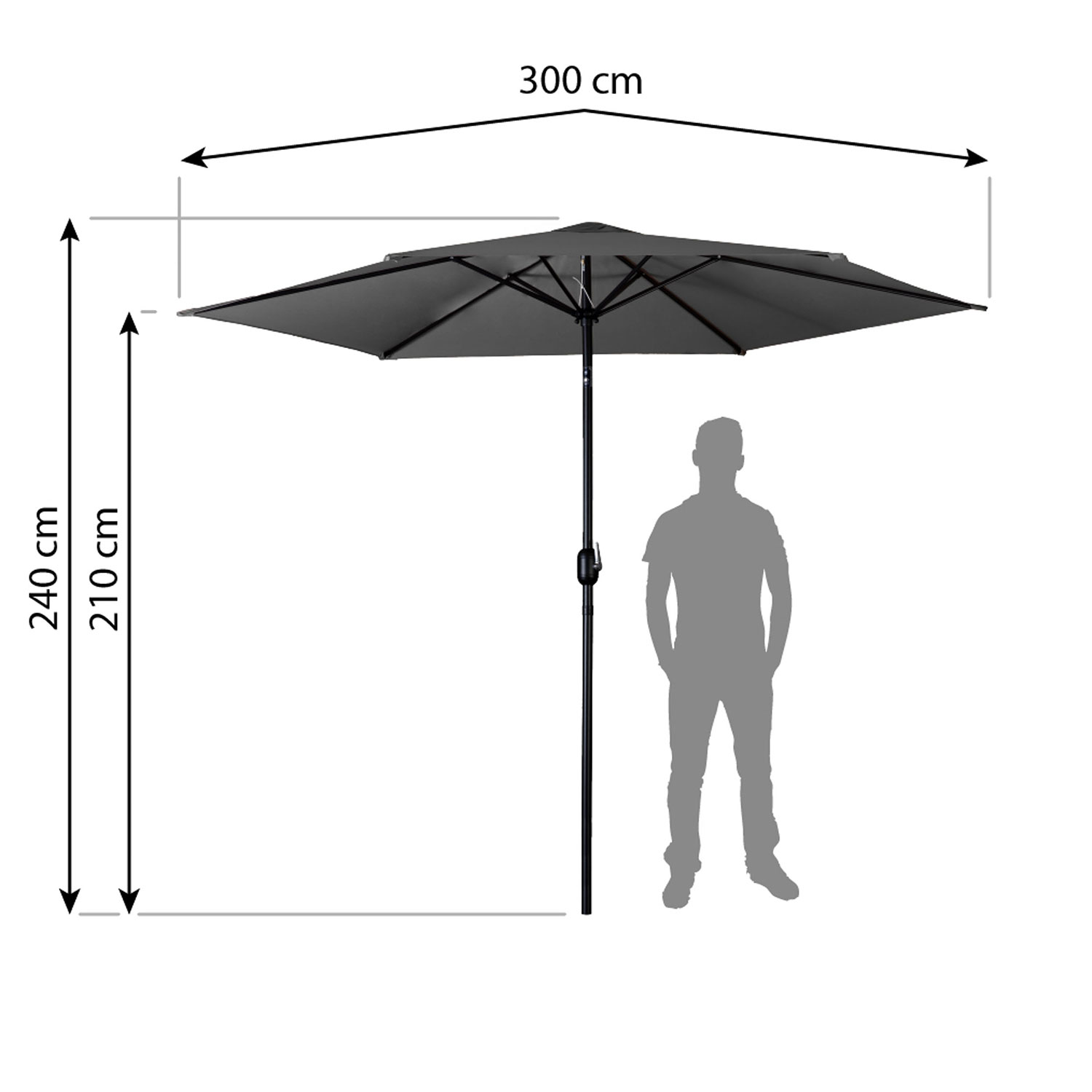 Kokkupandav aiavari, 6 osa, 300 cm, kattega, Plonos PL-884 - Image 4