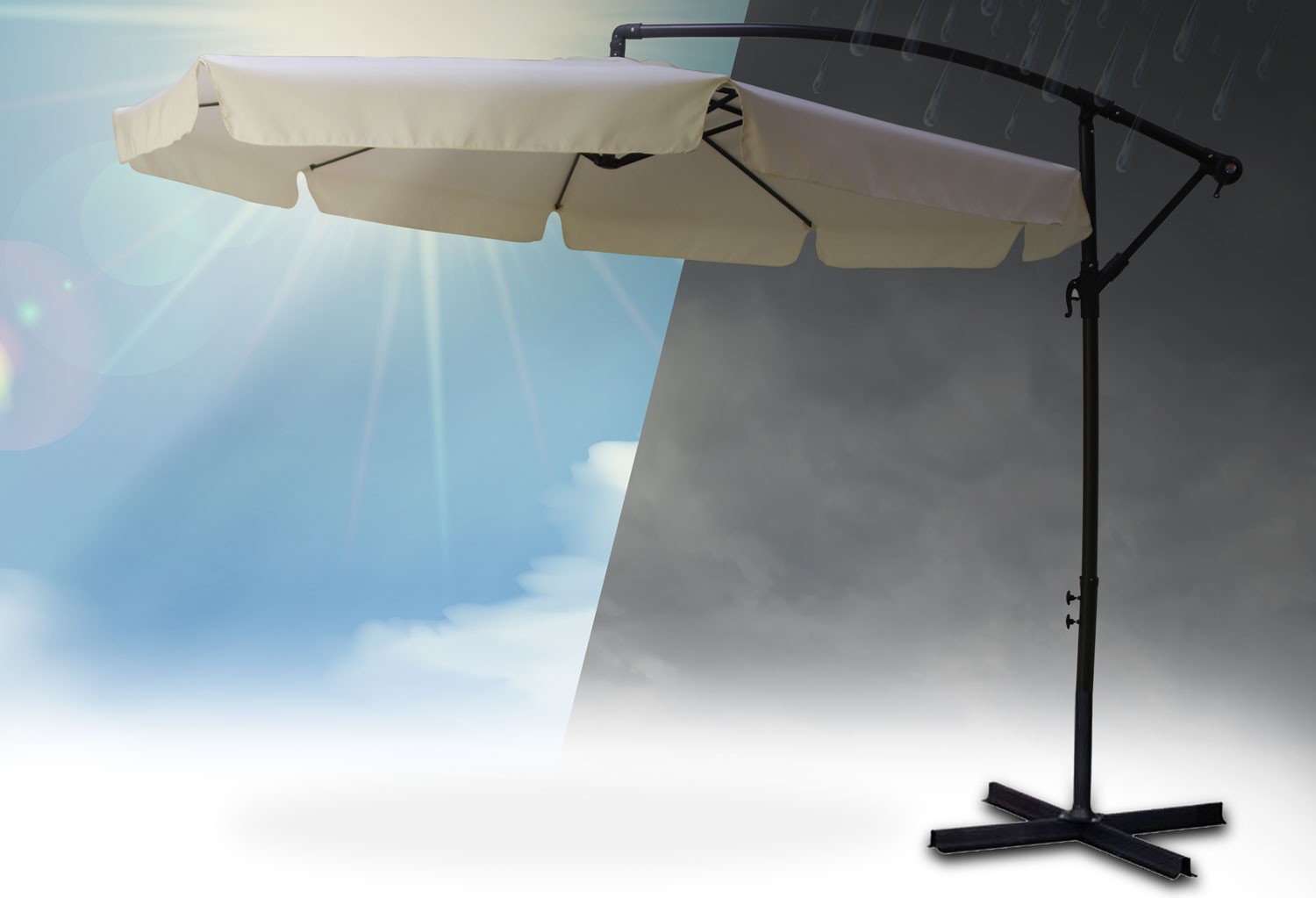 Kokkupandav aiavari, 8 osa, beež, 350 cm - Image 9