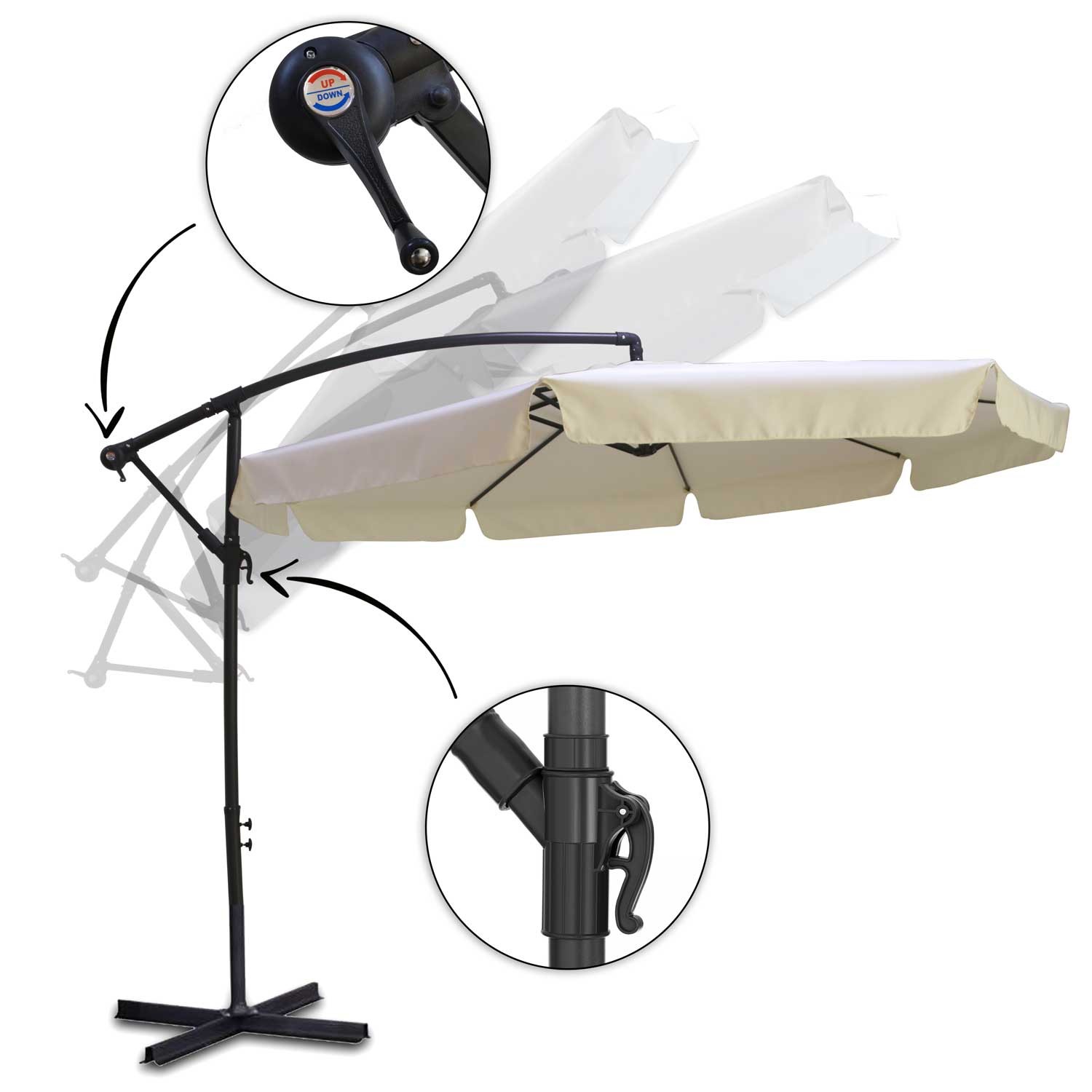 Kokkupandav aiavari, 8 osa, beež, 350 cm - Image 13