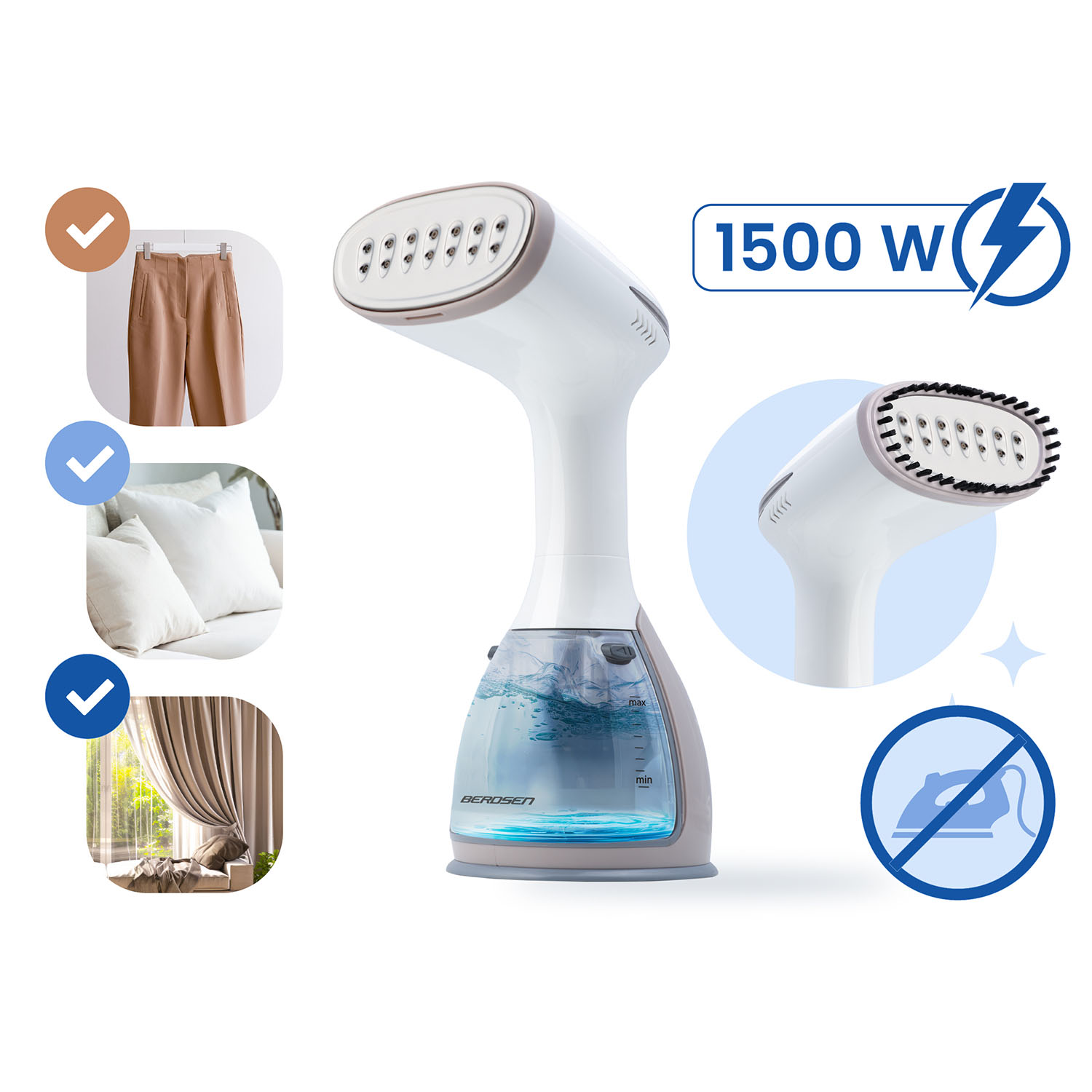 Berdsen BD-310 1500W rõivaste auruti - Image 4