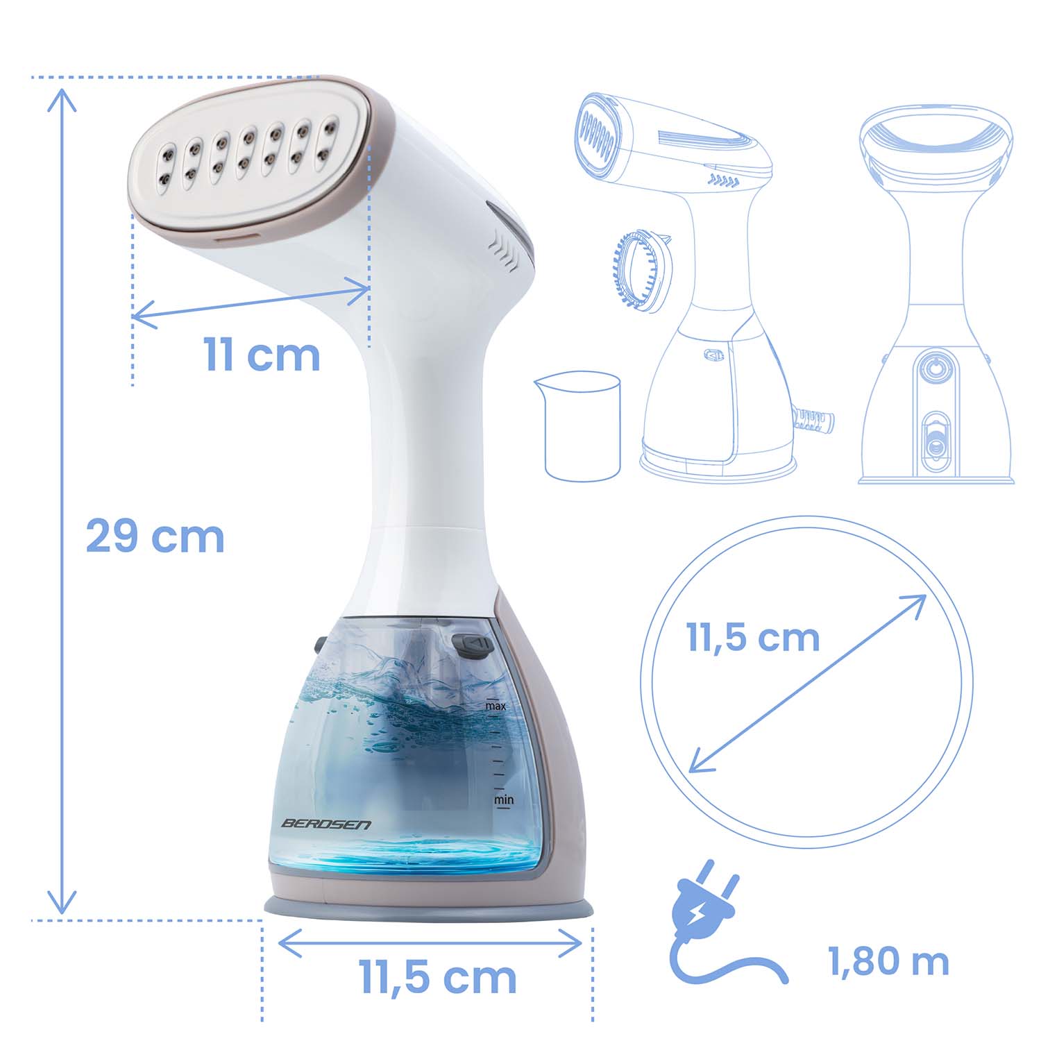 Berdsen BD-310 1500W rõivaste auruti - Image 2