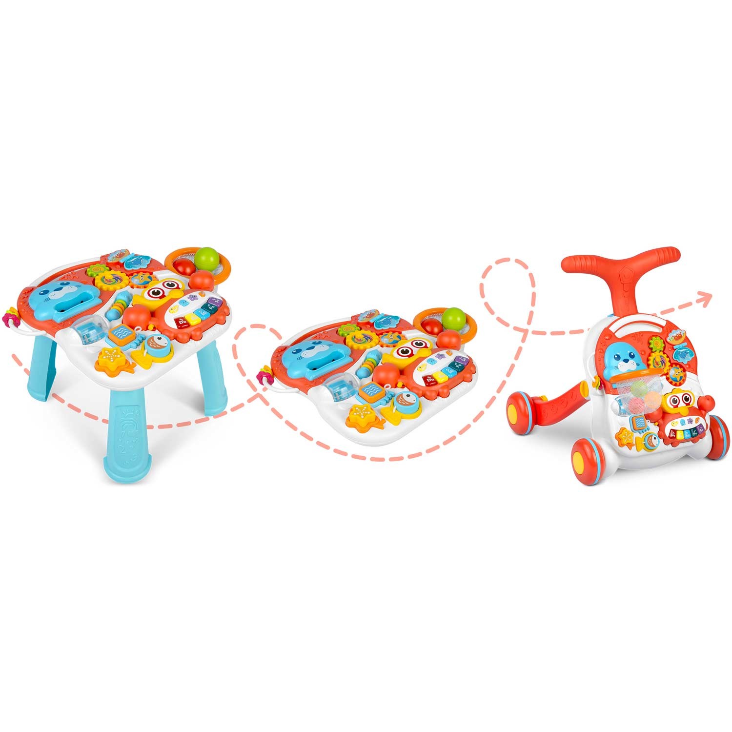 Lükkaja õppelaud 2in1 RK-810 valge ja punane - Image 5