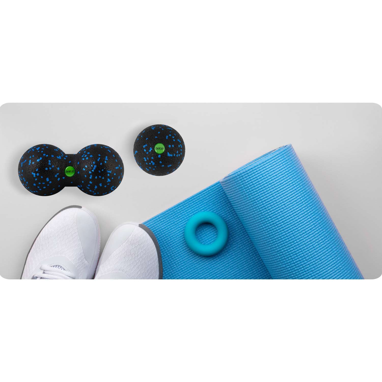 Pall + topeltmassaažipall - komplekt - NS-997 must ja sinine - Image 6