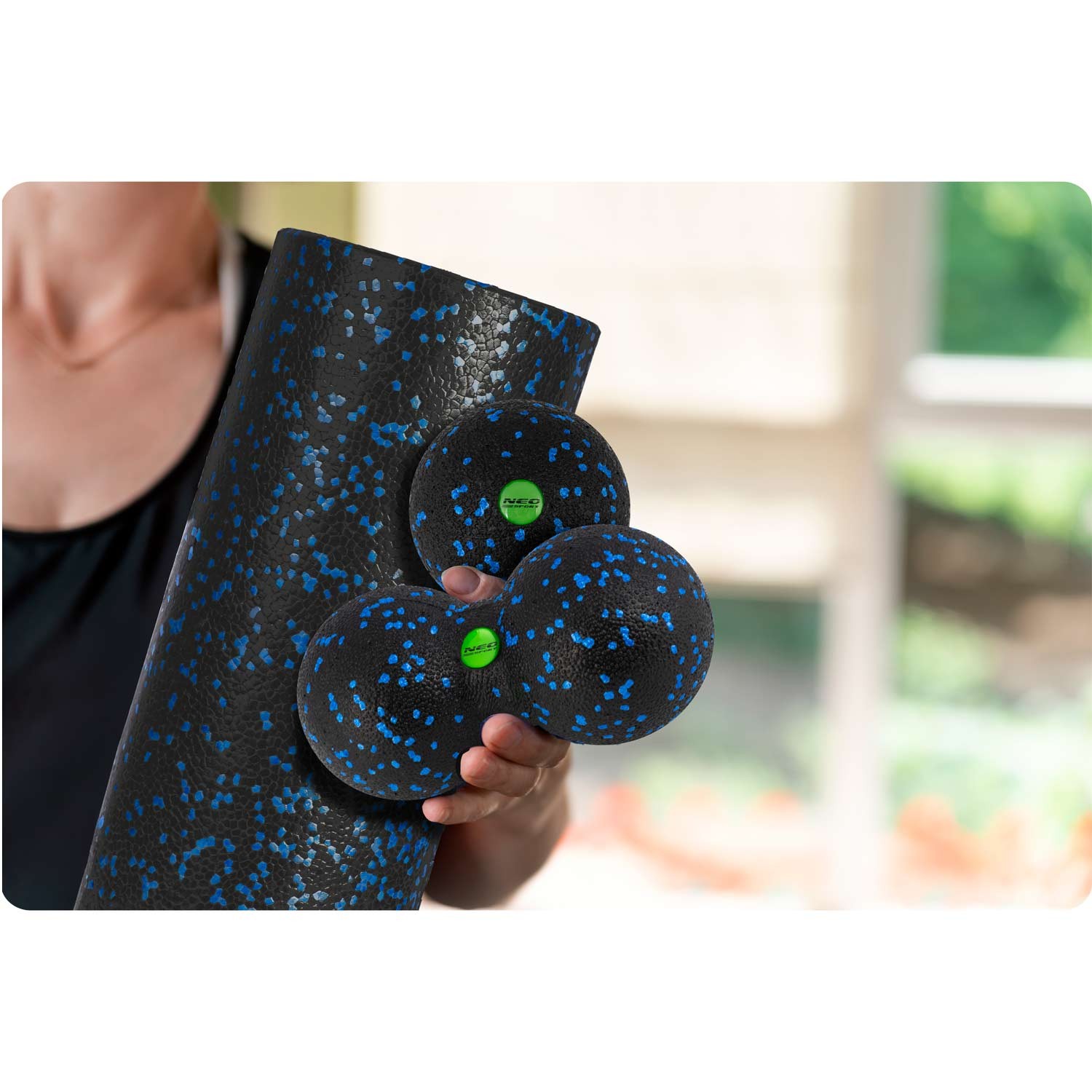 Pall + topeltmassaažipall - komplekt - NS-997 must ja sinine - Image 11