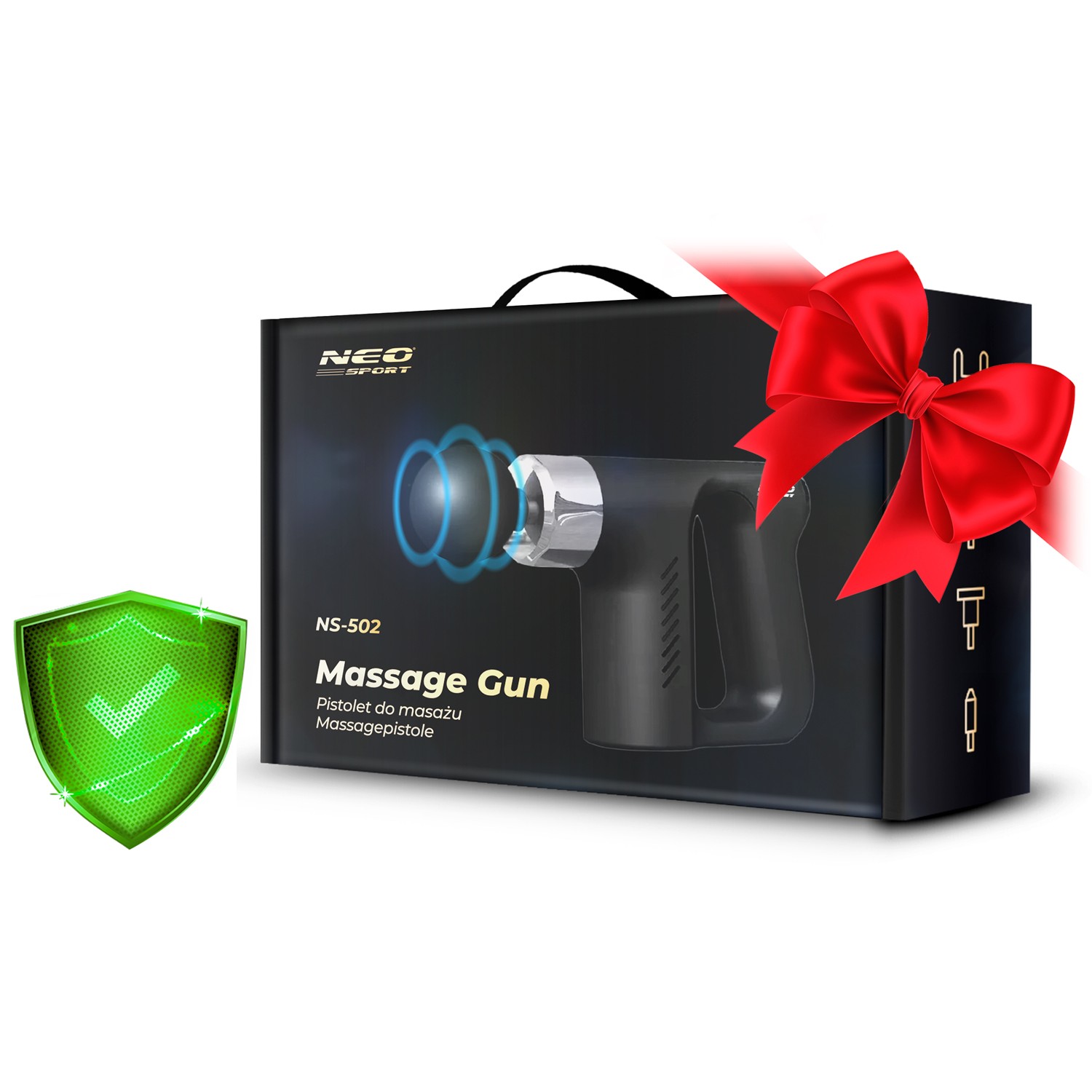 Kehamassaažipüstol 5 otsikuga NS-502 Neo-sport must - Image 8