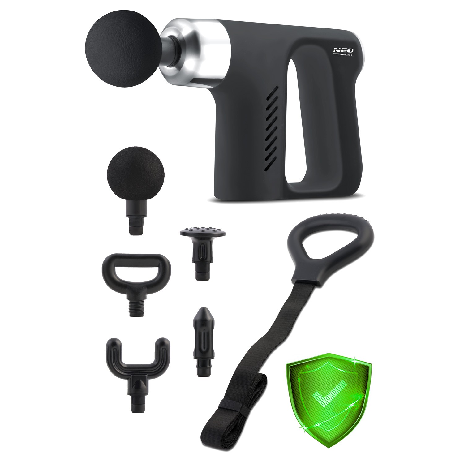 Kehamassaažipüstol 5 otsikuga NS-502 Neo-sport must - Image 10