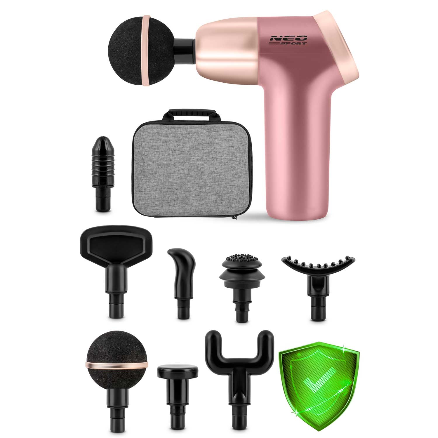 Massaažipüstol 8 otsikuga NS-500 Neo-sport roosa - Image 10