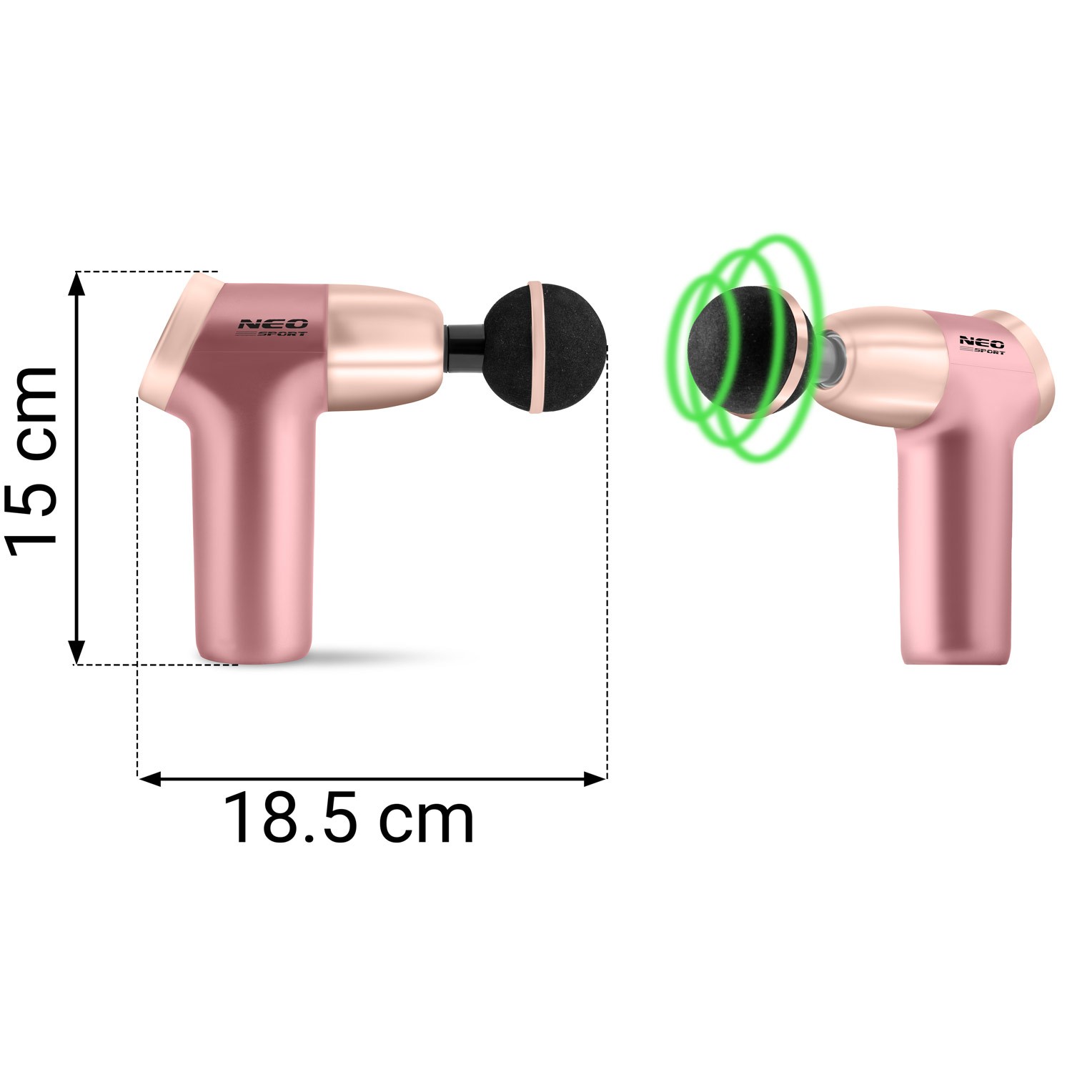 Massaažipüstol 8 otsikuga NS-500 Neo-sport roosa - Image 11