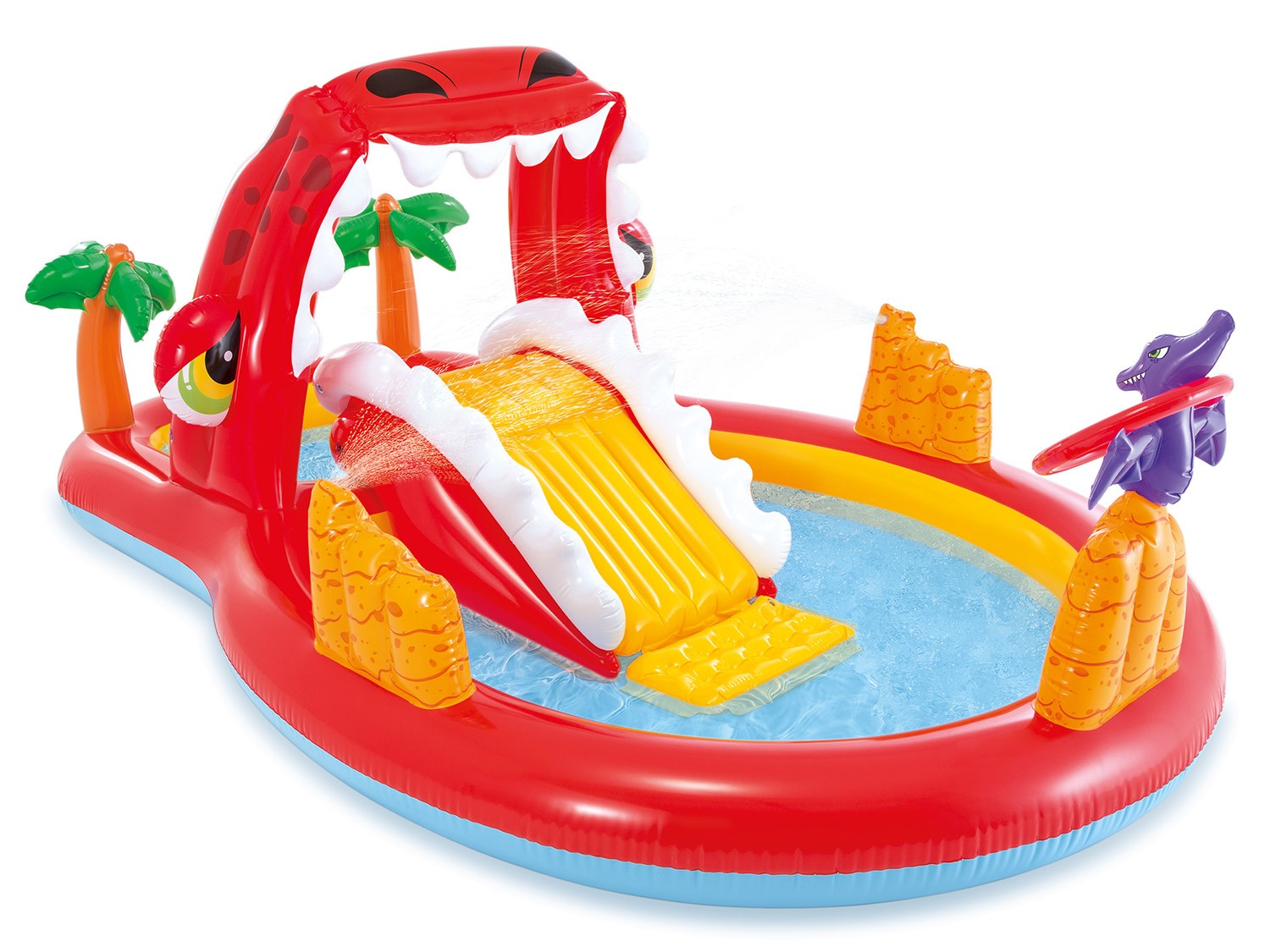 Täispuhutav mänguväljak dinosaurustega liumäega 259 x 165 x 107 cm INTEX 57160