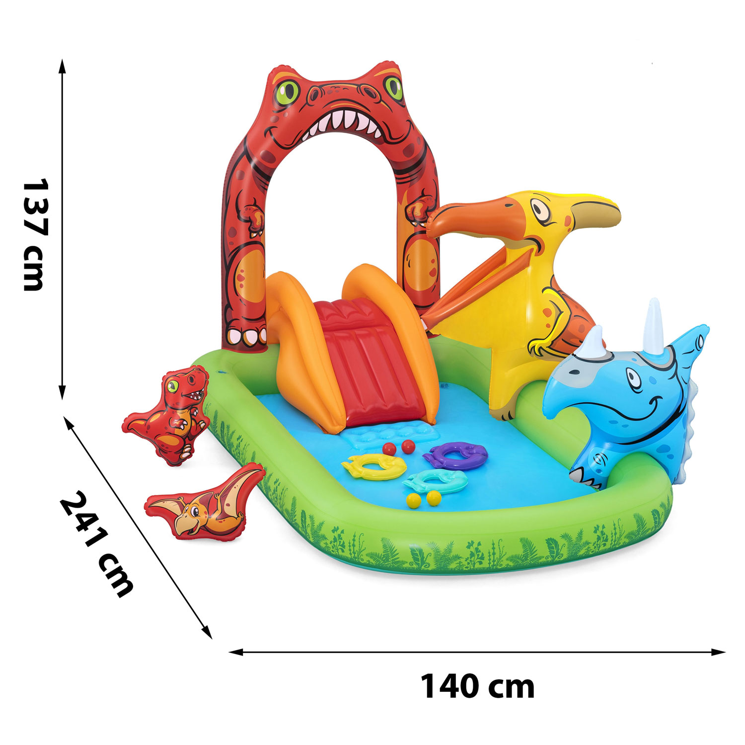 Täispuhutav mänguväljak Jurassic 241 x 140 x 137 cm Bestway 53160 - Image 4