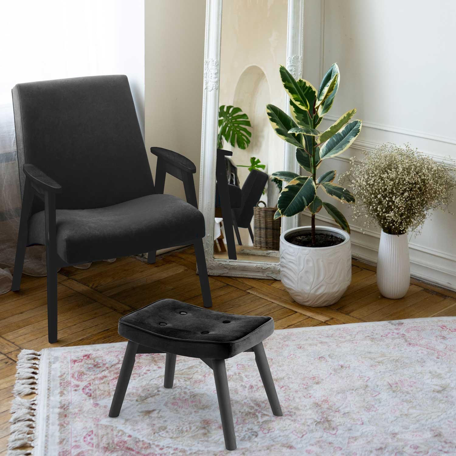 Jalapink Norse Sofotel tugitoolile, must - Image 5