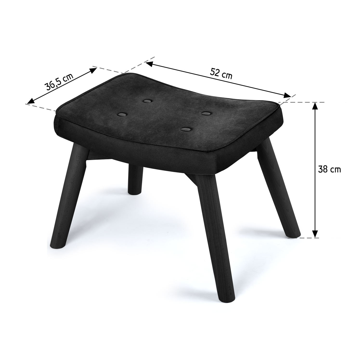 Jalapink Norse Sofotel tugitoolile, must - Image 6