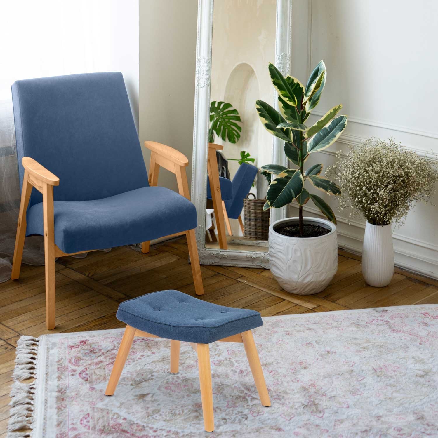 Jalapink Norse Sofotel tugitoolile, sinine - Image 5