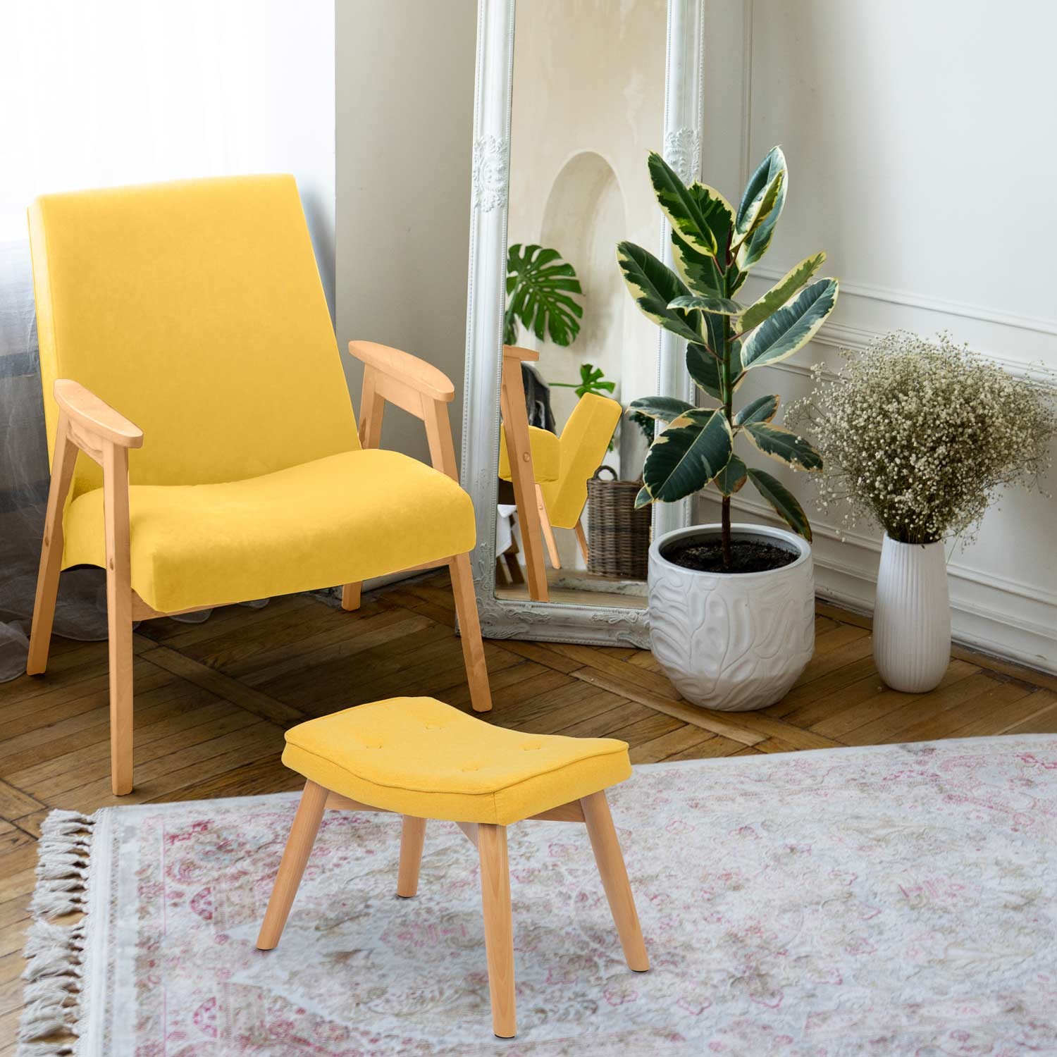 Jalapink Norse Sofotel tugitoolile, kollane - Image 5